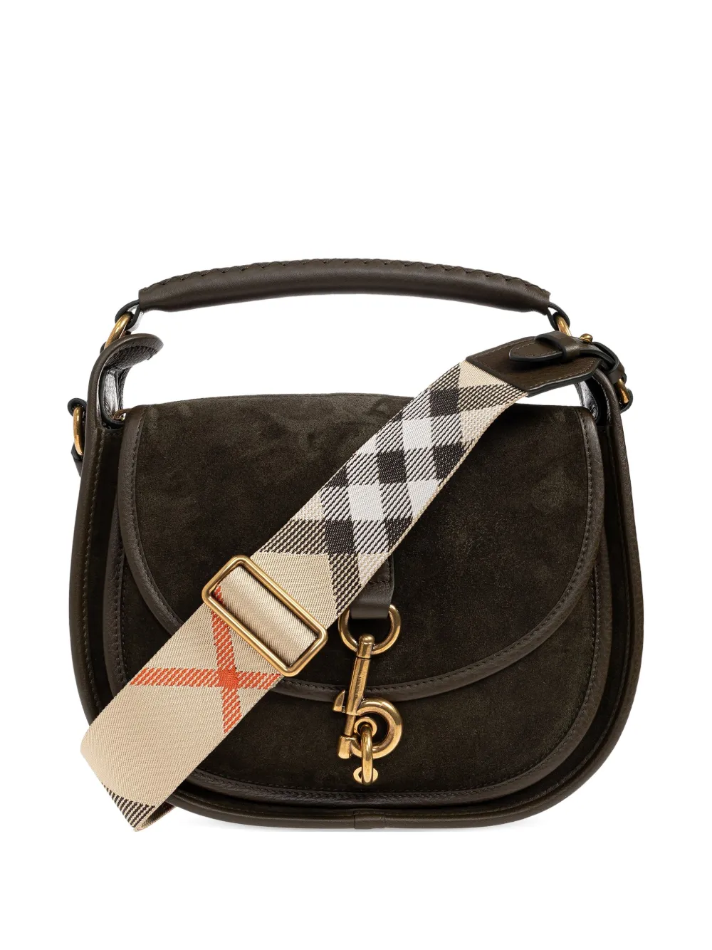 Маленькая кожаная сумка-тоут с ремешком в клетку и пряжкой B Burberry, зеленый
Маленькая кожаная сумка-тоут с ремешком в клетку и пряжкой B Burberry, зеленый