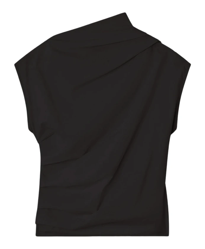 Потертый топ из эластичного хлопка Ganni, черный
Потертый топ из эластичного хлопка Ganni, черный