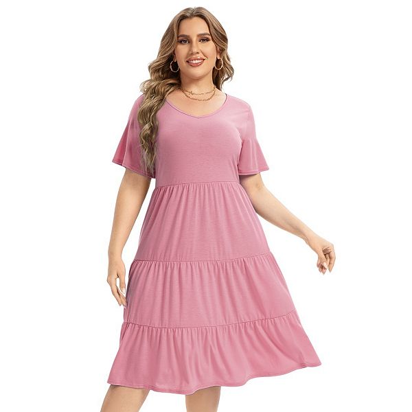 Женское платье-миди плюс сайз с ярусами и рюшами Yesfashion, Pink
Женское платье-миди плюс сайз с ярусами и рюшами Yesfashion, Pink