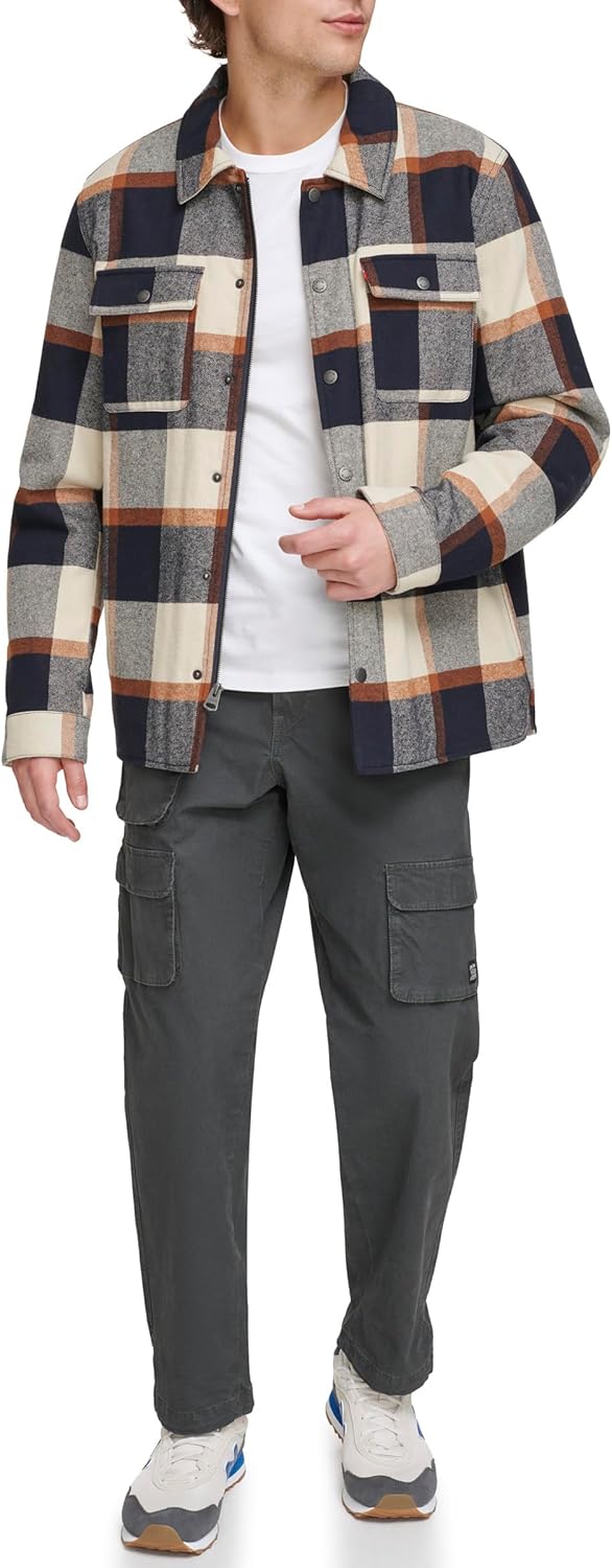 Мужская клетчатая куртка-рубашка Levi's с капюшоном и подкладкой из шерпы (стандартные размеры, большие и высокие), Skater Plaid
Мужская клетчатая куртка-рубашка Levi's с капюшоном и подкладкой из шерпы (стандартные размеры, большие и высокие), Skater Plaid