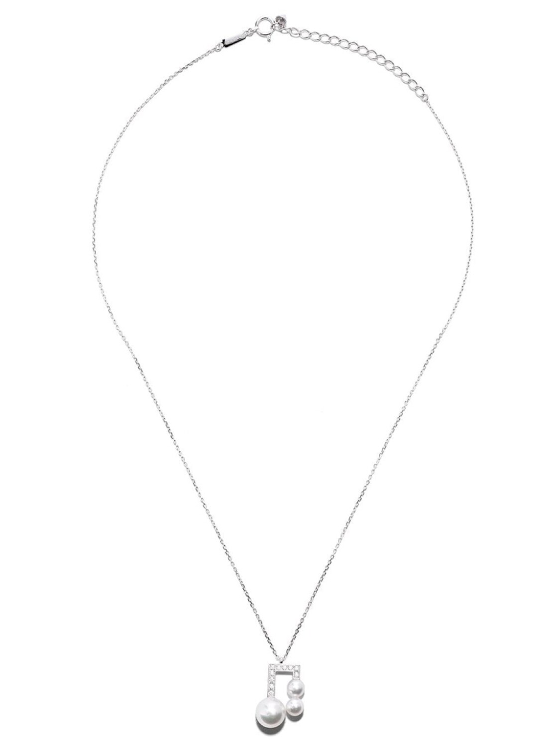 Золотое колье Balance Note Collection Line Akoya с жемчугом и бриллиантами TASAKI, серебряный