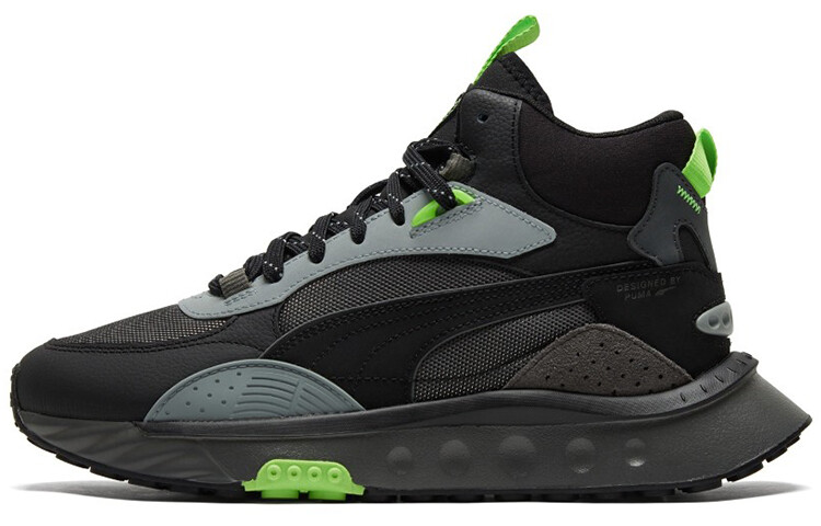 Кроссовки унисекс Puma Wild Rider Life, черный/зеленый 
Кроссовки унисекс Puma Wild Rider Life, черный/зеленый