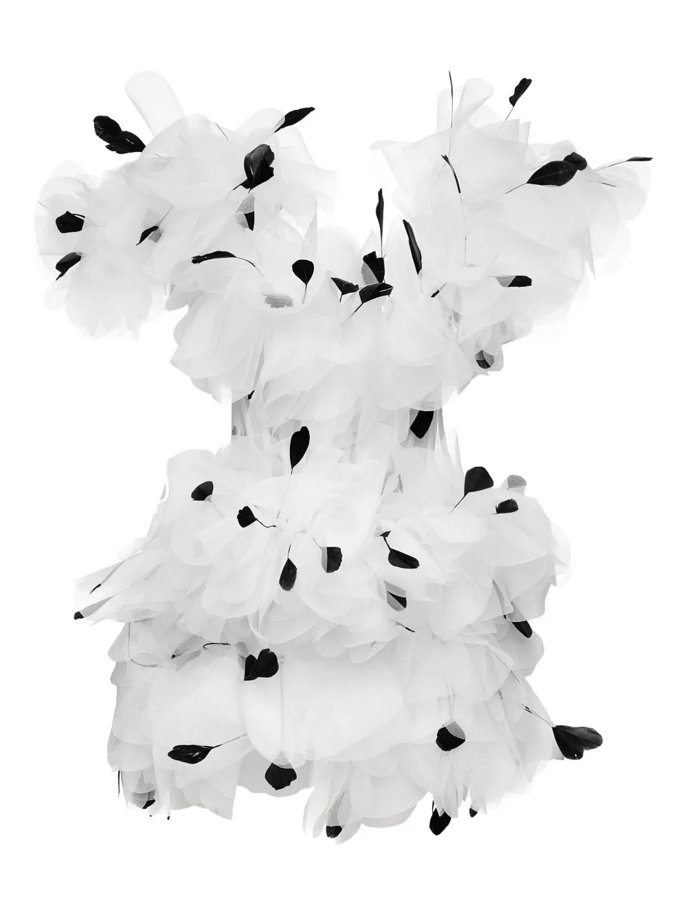 Платье с воланами, украшенное перьями Ana Radu, белый
Платье с воланами, украшенное перьями Ana Radu, белый