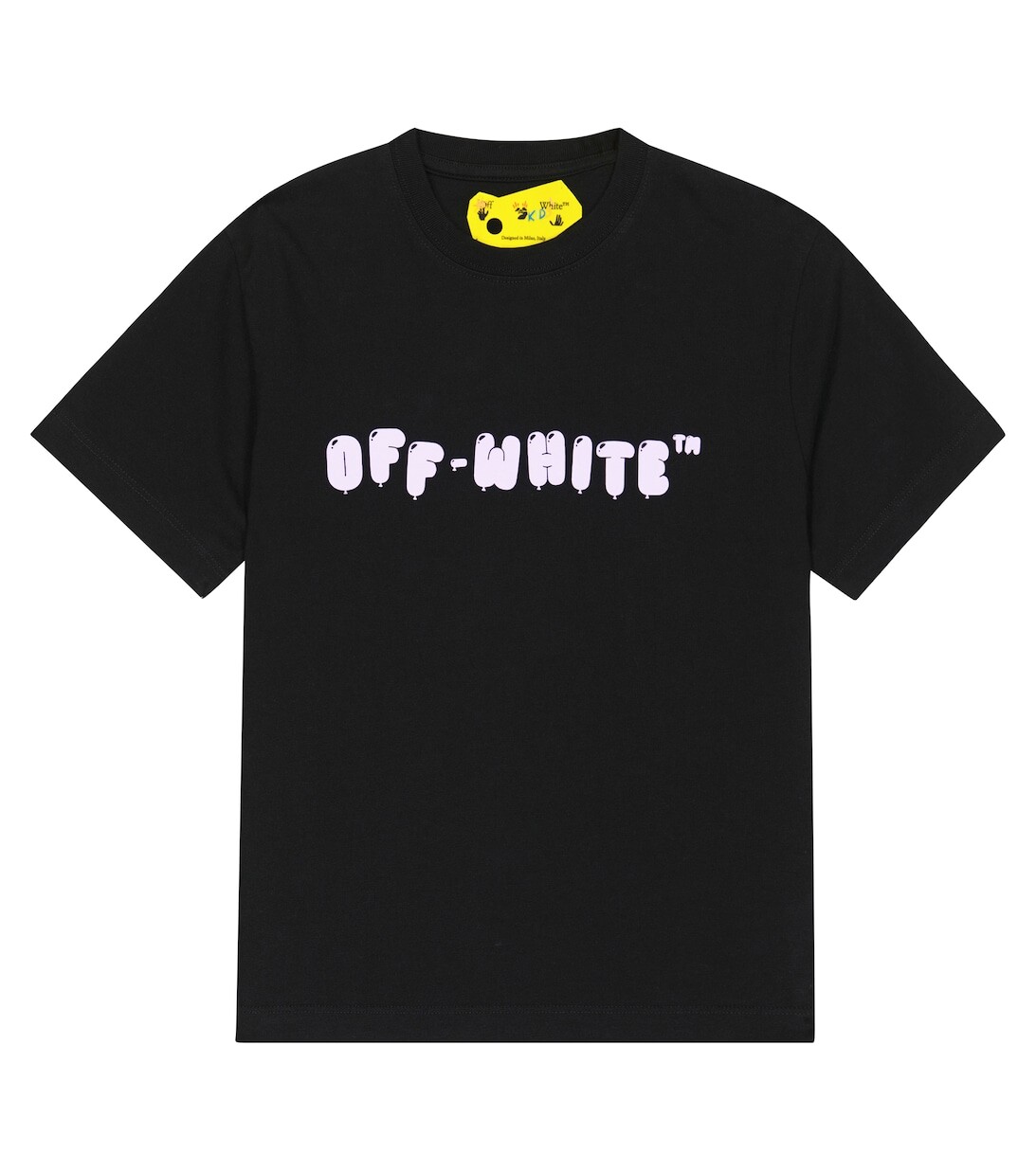 Футболка из хлопкового джерси с логотипом Off-White, черный 
Футболка из хлопкового джерси с логотипом Off-White, черный