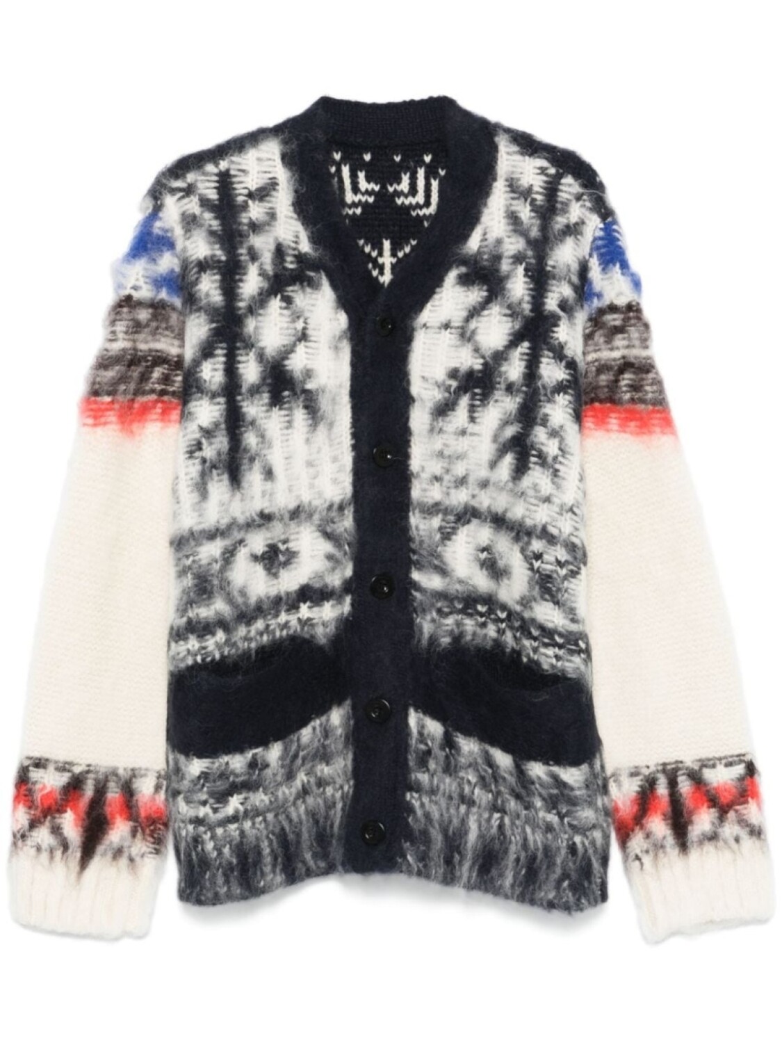 Sacai кардиган с интарсией, белый
Sacai кардиган с интарсией, белый