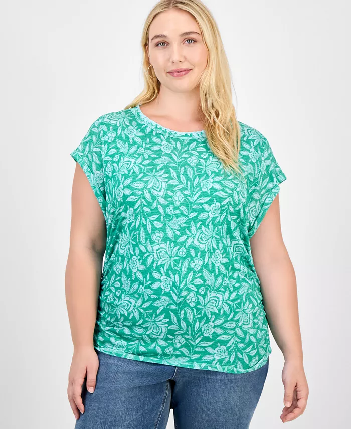 Топ Trendy Plus с принтом, присборенными по бокам рукавами-крылышками Democracy, синий
Топ Trendy Plus с принтом, присборенными по бокам рукавами-крылышками Democracy, синий