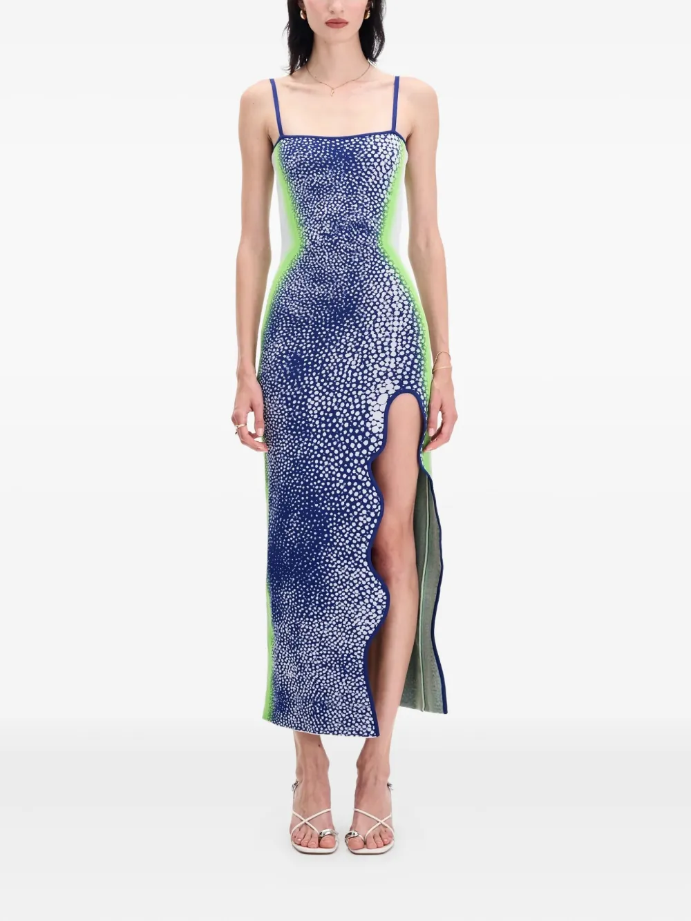 Платье с принтом в горошек и разрезами по бокам PH5, синий
Платье с принтом в горошек и разрезами по бокам PH5, синий