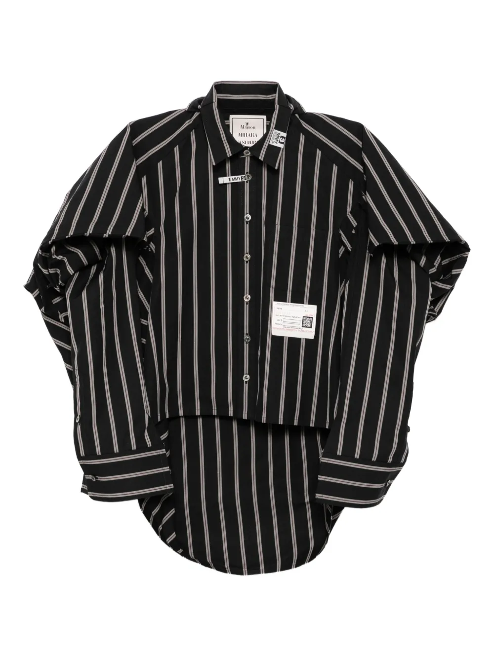Полосатая рубашка асимметричного кроя Maison Mihara Yasuhiro, черный
Полосатая рубашка асимметричного кроя Maison Mihara Yasuhiro, черный