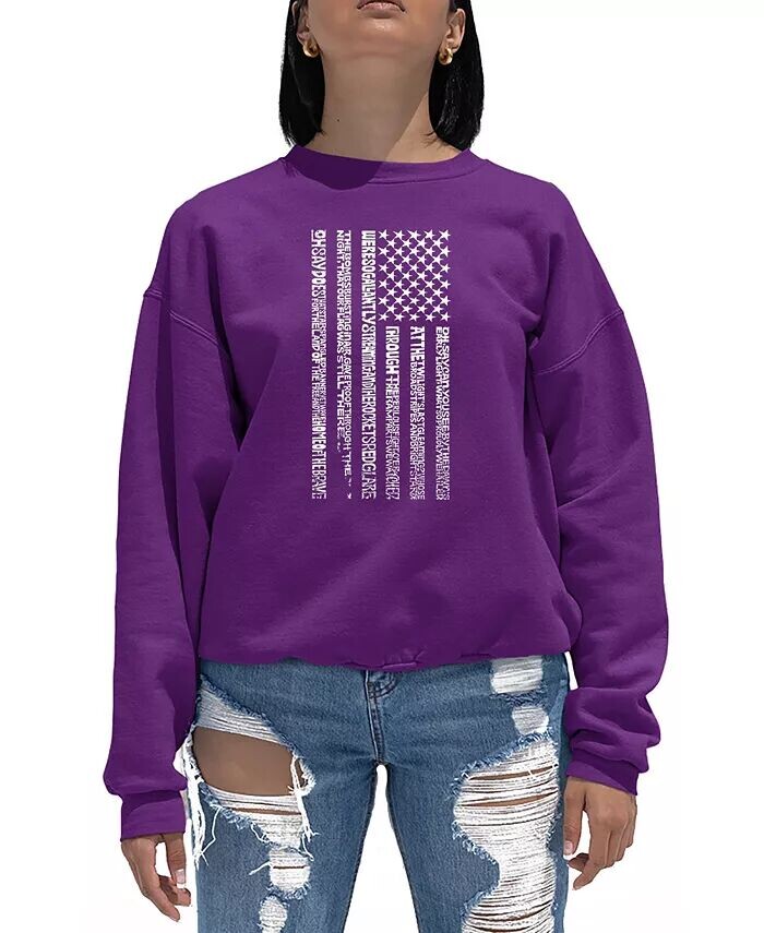 Женская толстовка Word Art Crewneck с национальным гимном и флагом LA Pop Art, фиолетовый
Женская толстовка Word Art Crewneck с национальным гимном и флагом LA Pop Art, фиолетовый