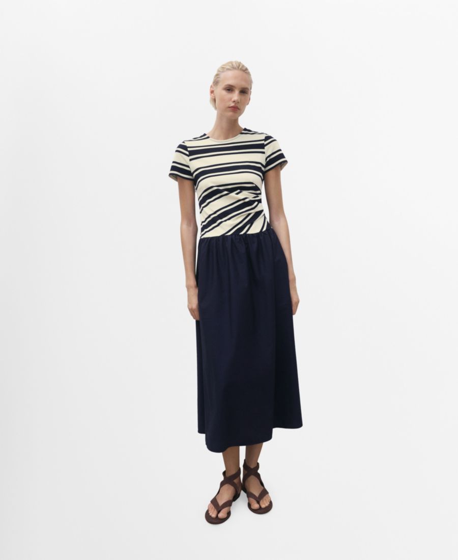 Женское платье в смешанную полоску MANGO, Dark Navy
Женское платье в смешанную полоску MANGO, Dark Navy