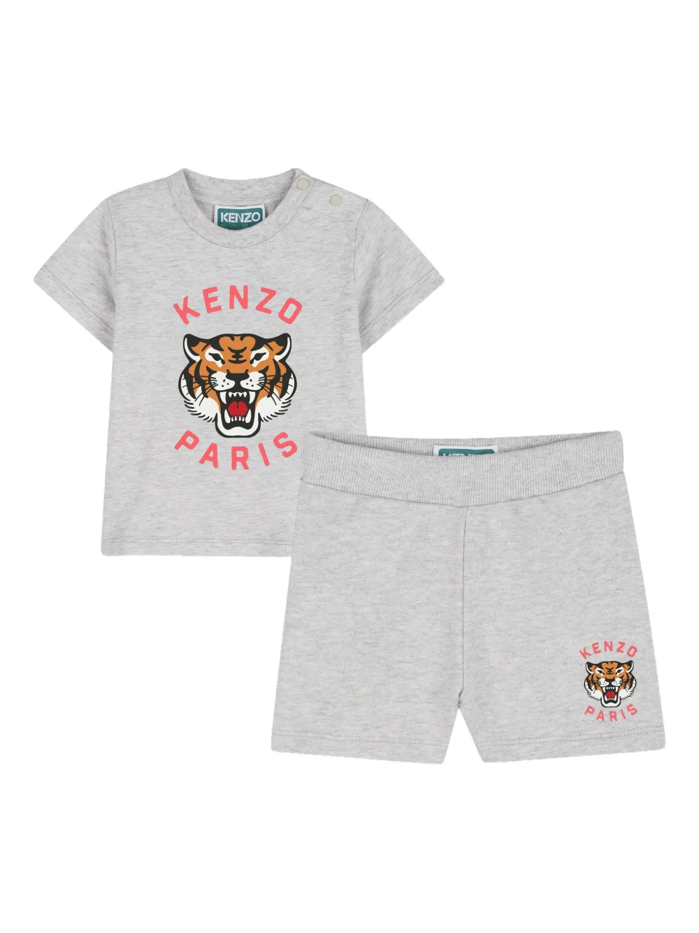 Костюм с шортами и принтом тигра Kenzo Kids, серый
Костюм с шортами и принтом тигра Kenzo Kids, серый