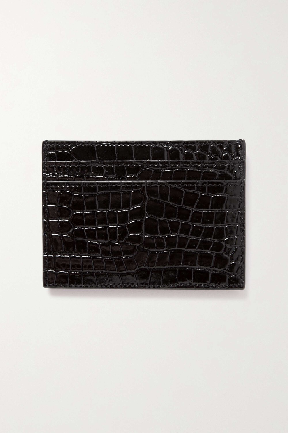 SAINT LAURENT Украшенный картхолдер из кожи под крокодила, черный
SAINT LAURENT Украшенный картхолдер из кожи под крокодила, черный