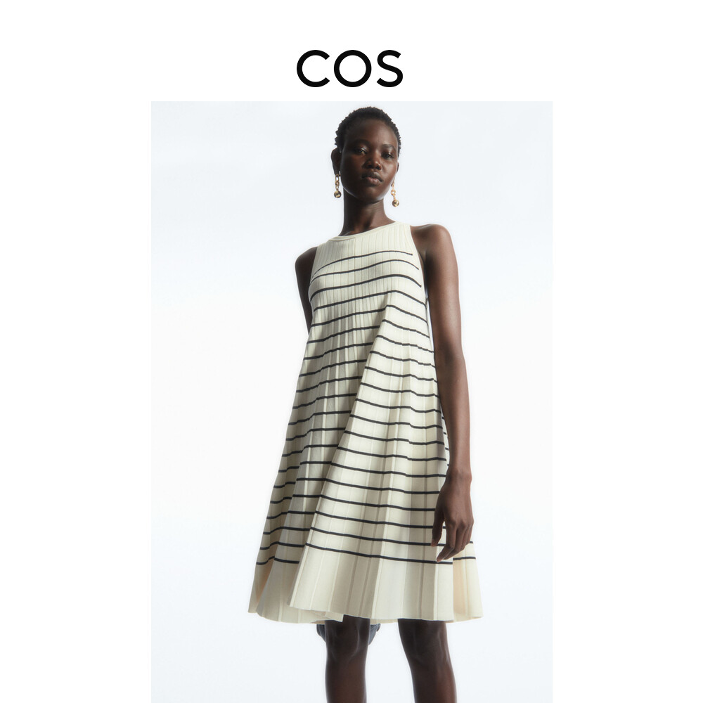 Плиссированное платье Cos А-силуэта с круглым вырезом, кремовый
Плиссированное платье Cos А-силуэта с круглым вырезом, кремовый
