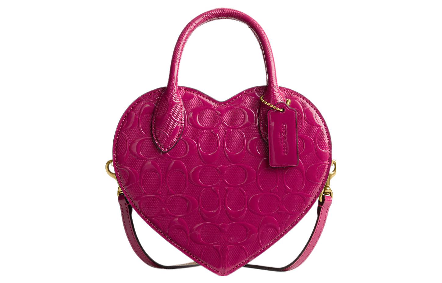 Сумка-сердце из лакированной кожи, переносная сумка через плечо, повседневная женская сумка персиково-розового цвета COACH
Сумка-сердце из лакированной кожи, переносная сумка через плечо, повседневная женская сумка персиково-розового цвета COACH