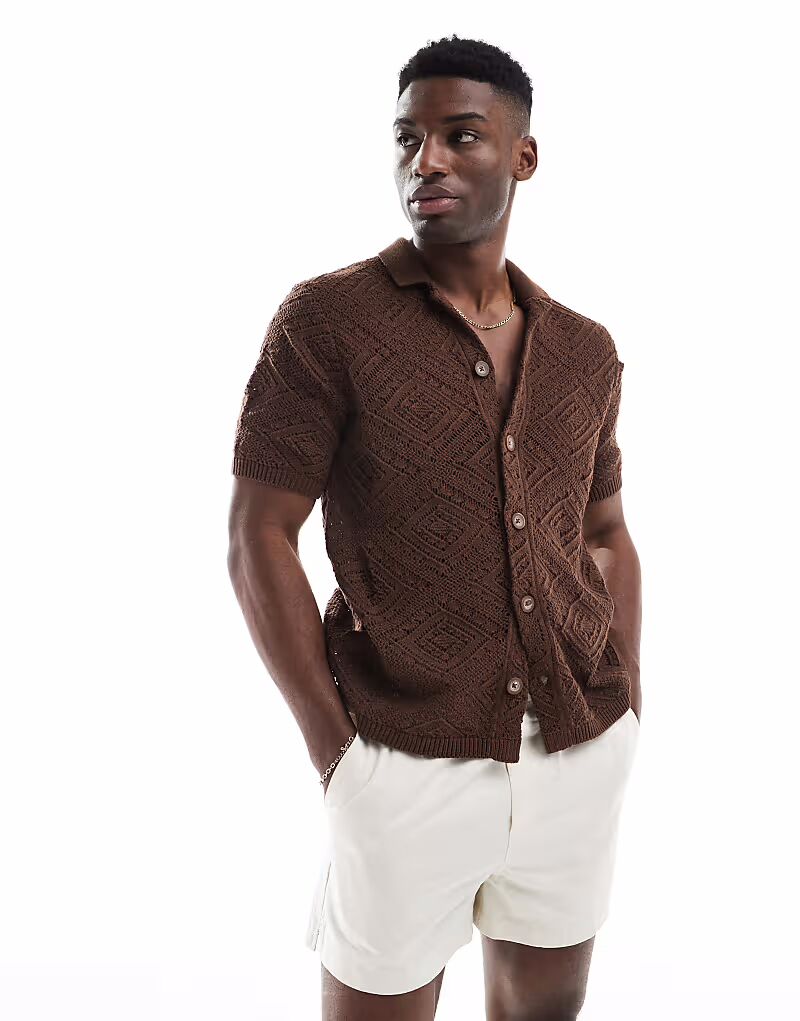 Рубашка ONLY & SONS открытого кроя коричневого цвета
Рубашка ONLY & SONS открытого кроя коричневого цвета