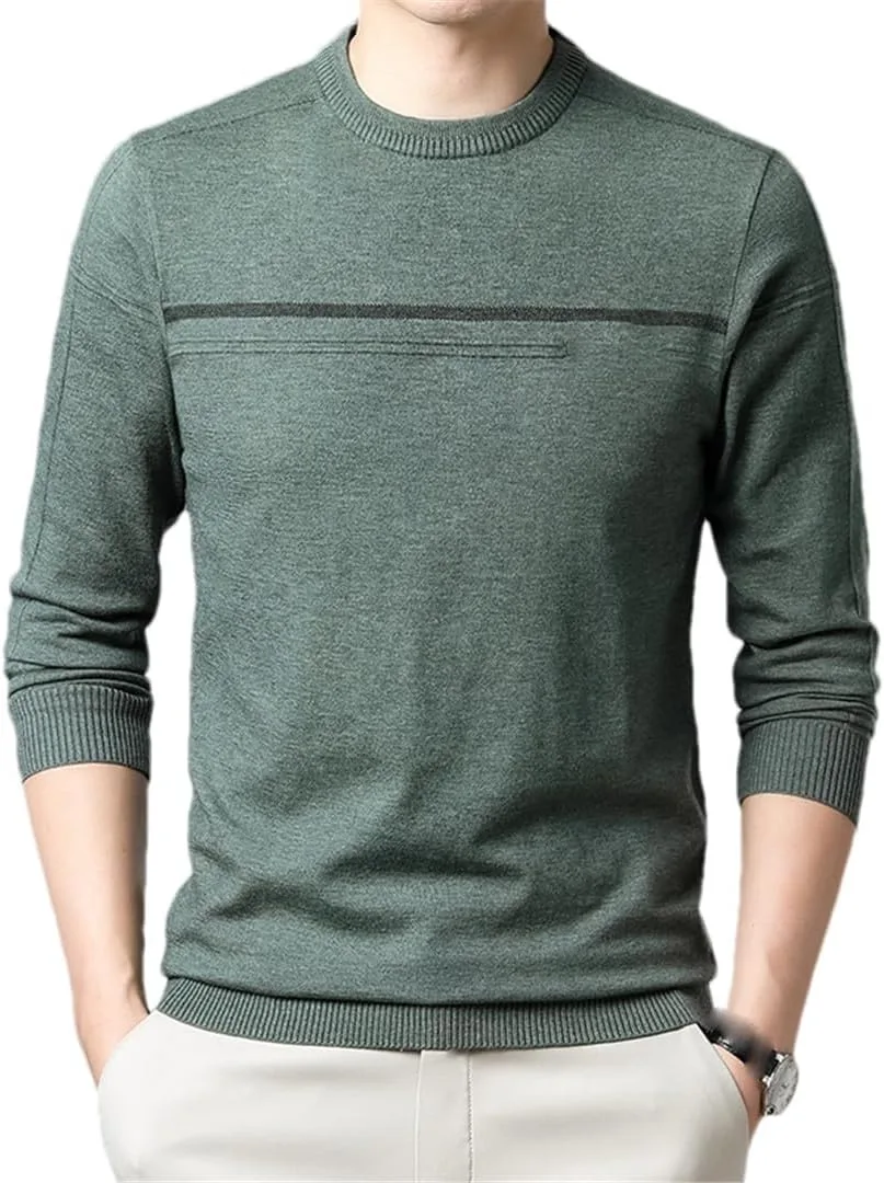 Мужской свитер из шерсти с круглым вырезом, теплый, однотонный
Мужской свитер из шерсти с круглым вырезом, теплый, однотонный