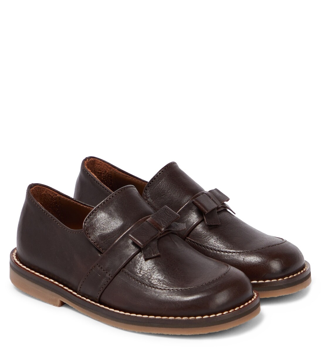 Кожаные лоферы с бантом Pèpè, коричневый
Кожаные лоферы с бантом Pèpè, коричневый