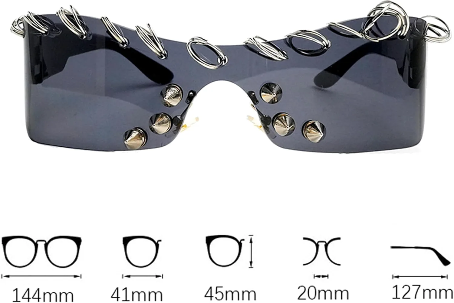 bullabulling Женские солнцезащитные очки большого размера в стиле Y2K Солнцезащитные очки с заклепками Мужские солнцезащитные очки для вождения в стиле панк, Black
bullabulling Женские солнцезащитные очки большого размера в стиле Y2K Солнцезащитные очки с заклепками Мужские солнцезащитные очки для вождения в стиле панк, Black