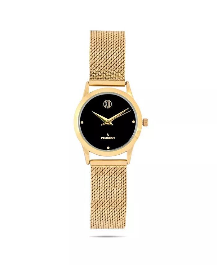 Женские часы в тонком позолоченном корпусе с сетчатым ремешком, диаметр 30 мм Peugeot, золото
Женские часы в тонком позолоченном корпусе с сетчатым ремешком, диаметр 30 мм Peugeot, золото
