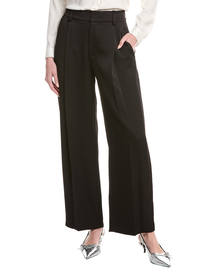 Брюки Винс с широкими штанинами Vince, черный 
Брюки Винс с широкими штанинами Vince, черный