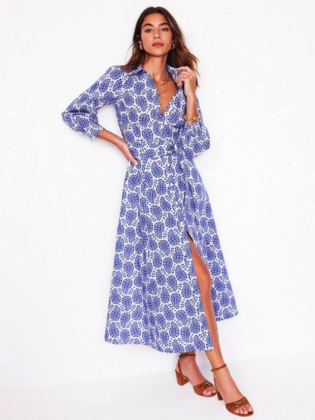 Платье-рубашка clara paisley Boden, синий/белый
Платье-рубашка clara paisley Boden, синий/белый