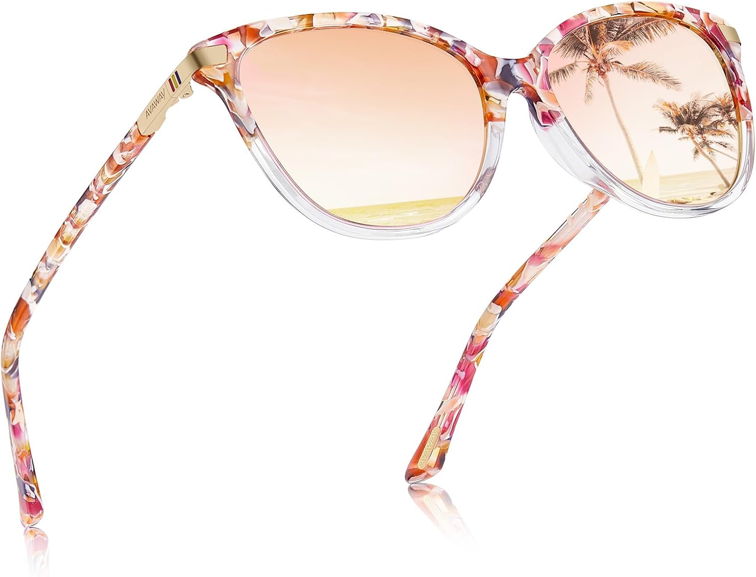Женские солнцезащитные очки AVAWAY «кошачий глаз» с поляризацией - стильная оправа из ацетата с защитой от УФ-излучения UV400 для вождения, путешествий и летних прогулок, B8: Malibu Blush Tortoise + Mirror Pink Lens
Женские солнцезащитные очки AVAWAY «кошачий глаз» с поляризацией - стильная оправа из ацетата с защитой от УФ-излучения UV400 для вождения, путешествий и летних прогулок, B8: Malibu Blush Tortoise + Mirror Pink Lens