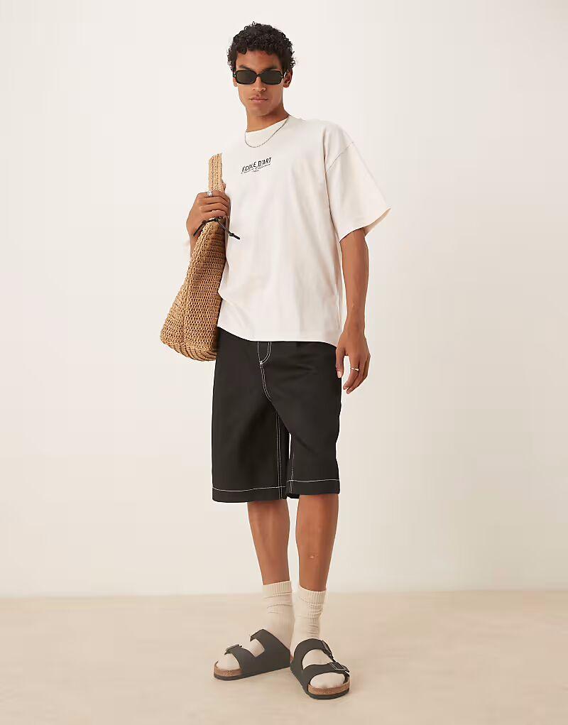 Черные свободные плиссированные шорты ASOS DESIGN
Черные свободные плиссированные шорты ASOS DESIGN