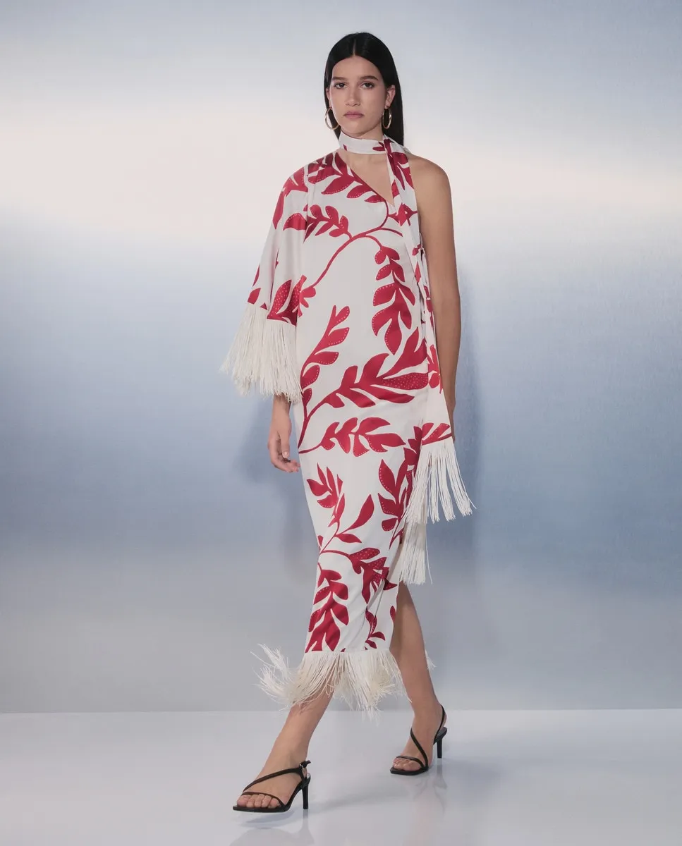 Платье с асимметричным вырезом и бахромой Tintoretto, красный
Платье с асимметричным вырезом и бахромой Tintoretto, красный