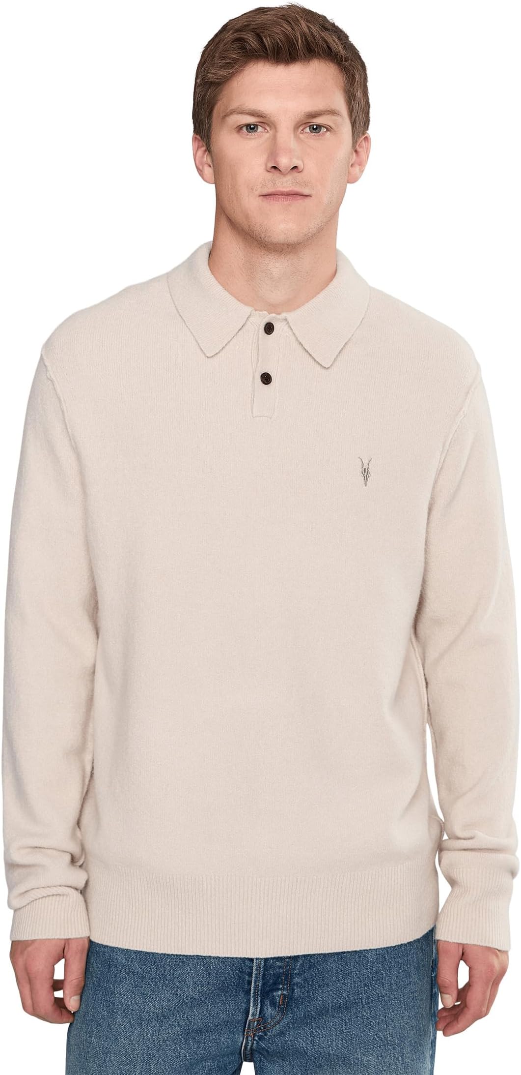 Свитер AllSaints Men's Statten Ls Polo, Cloudy White
Свитер AllSaints Men's Statten Ls Polo, Cloudy White