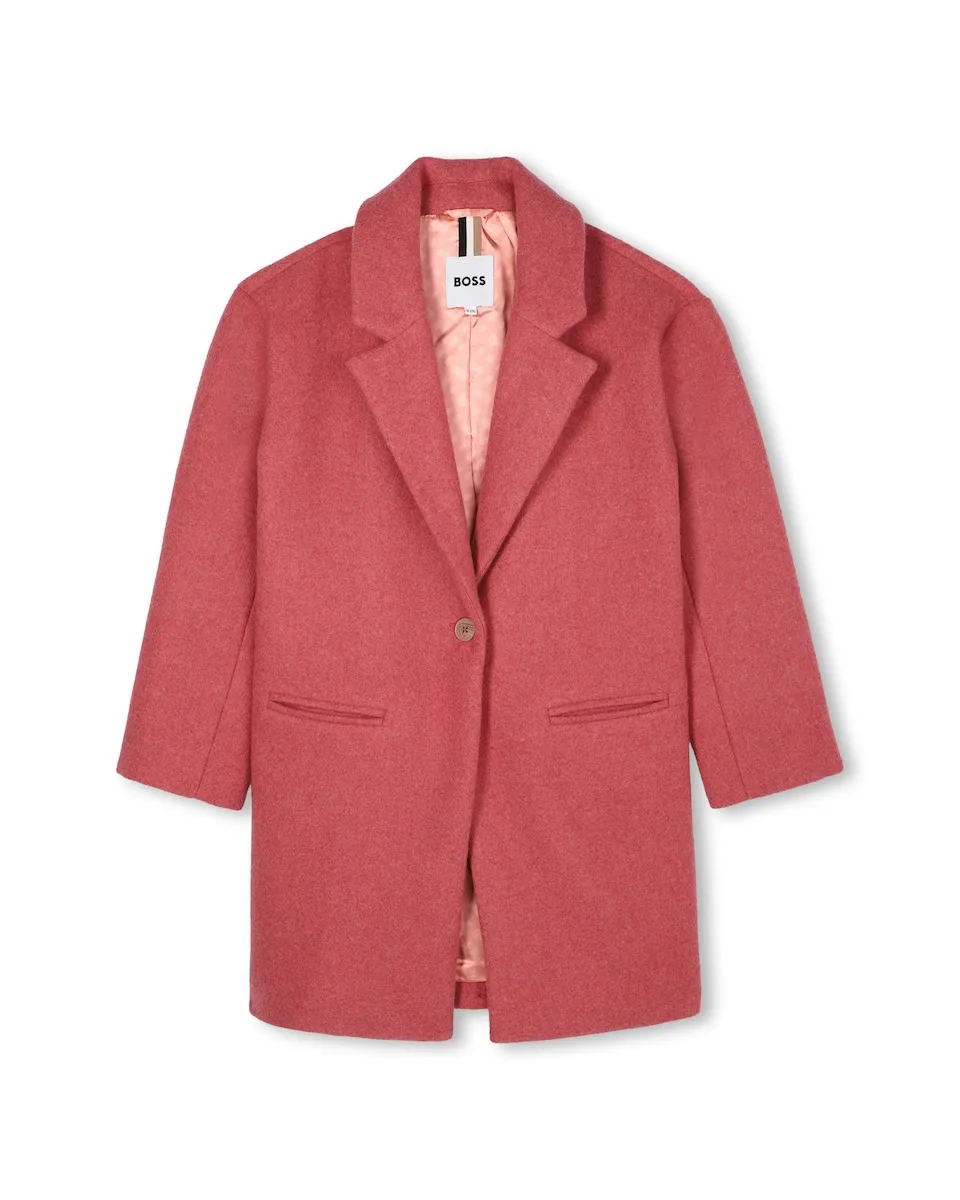 Детское пальто из сукна розового цвета с застежкой на пуговицы BOSS Kidswear
Детское пальто из сукна розового цвета с застежкой на пуговицы BOSS Kidswear
