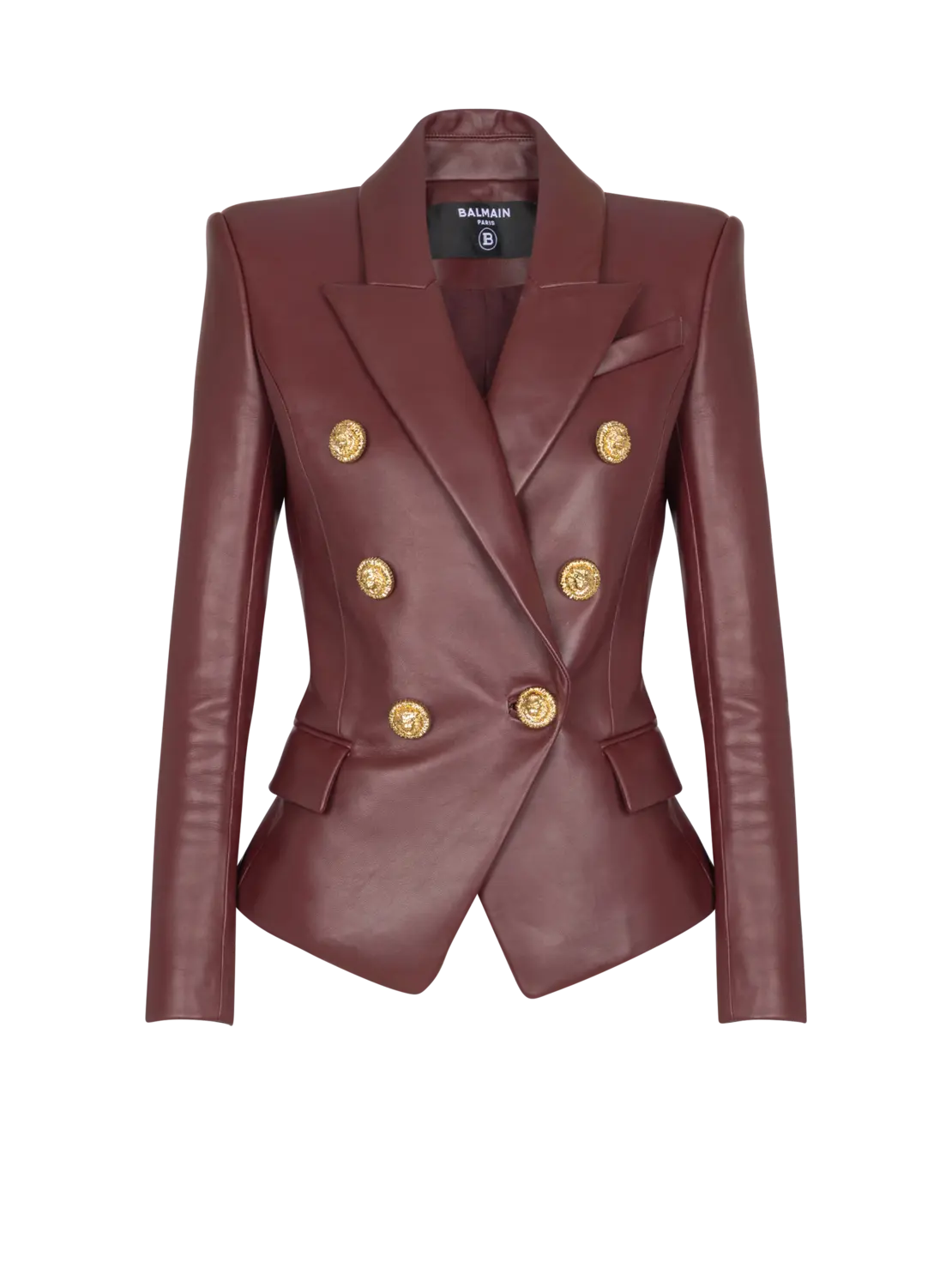 Жакет из ягнячьей кожи на шести пуговицах Balmain, коричневый
Жакет из ягнячьей кожи на шести пуговицах Balmain, коричневый