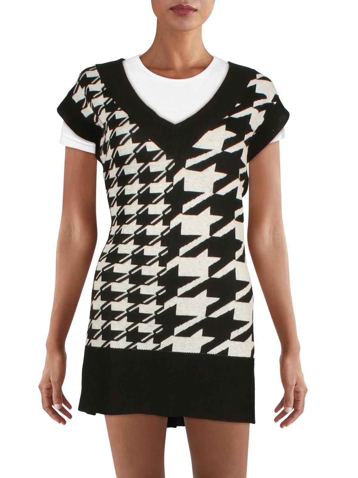 Женское трикотажное платье-свитер с узором «гусиная лапка» Kingston Grey
Женское трикотажное платье-свитер с узором «гусиная лапка» Kingston Grey