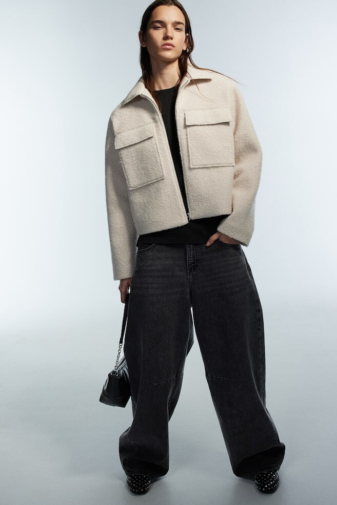 Жакет из букле H&M, бежевый 
Жакет из букле H&M, бежевый