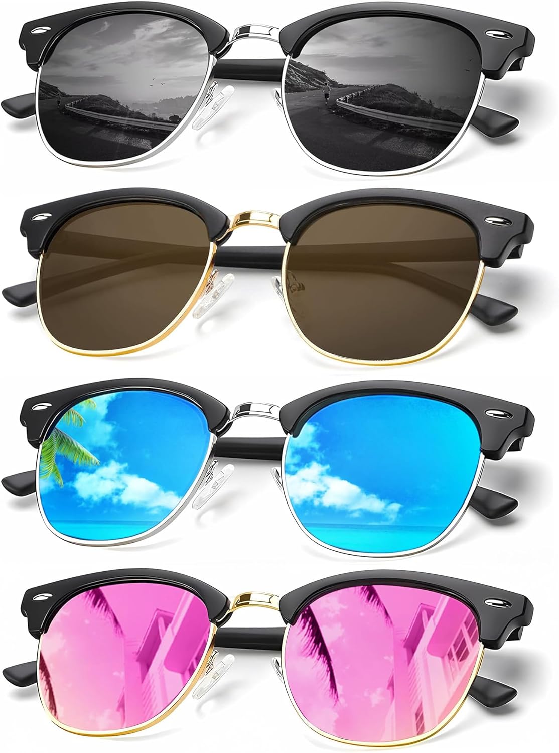 Солнцезащитные очки KALIYADI для мужчин, поляризованные, унисекс, полуободковая оправа, ретро-стиль, для вождения, с защитой от УФ-излучения, E09-black/Brown/Ice Blue/Pink
Солнцезащитные очки KALIYADI для мужчин, поляризованные, унисекс, полуободковая оправа, ретро-стиль, для вождения, с защитой от УФ-излучения, E09-black/Brown/Ice Blue/Pink