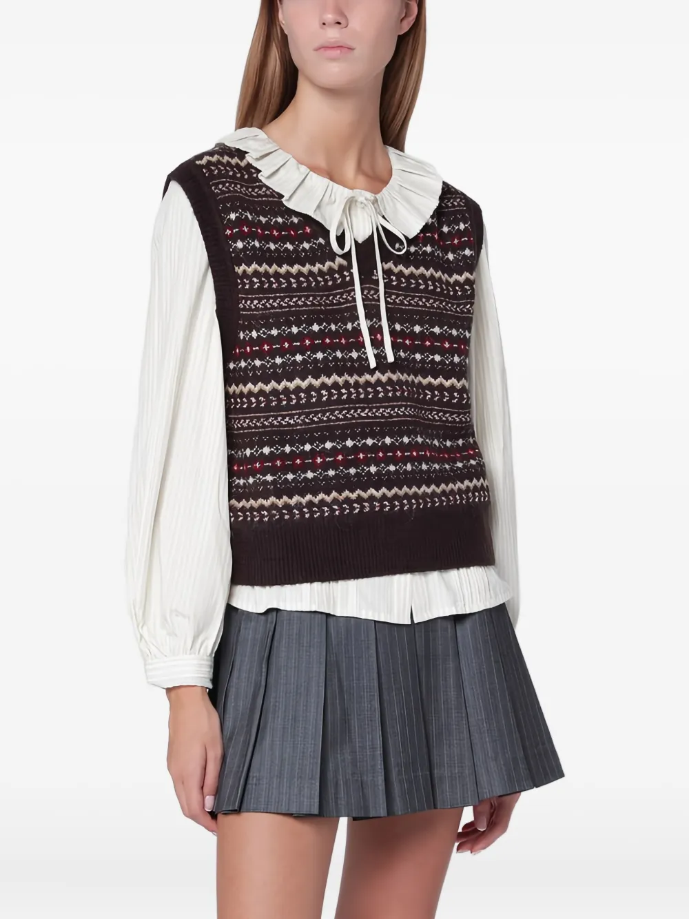 Жилет с геометричным узором Dunst, коричневый
Жилет с геометричным узором Dunst, коричневый