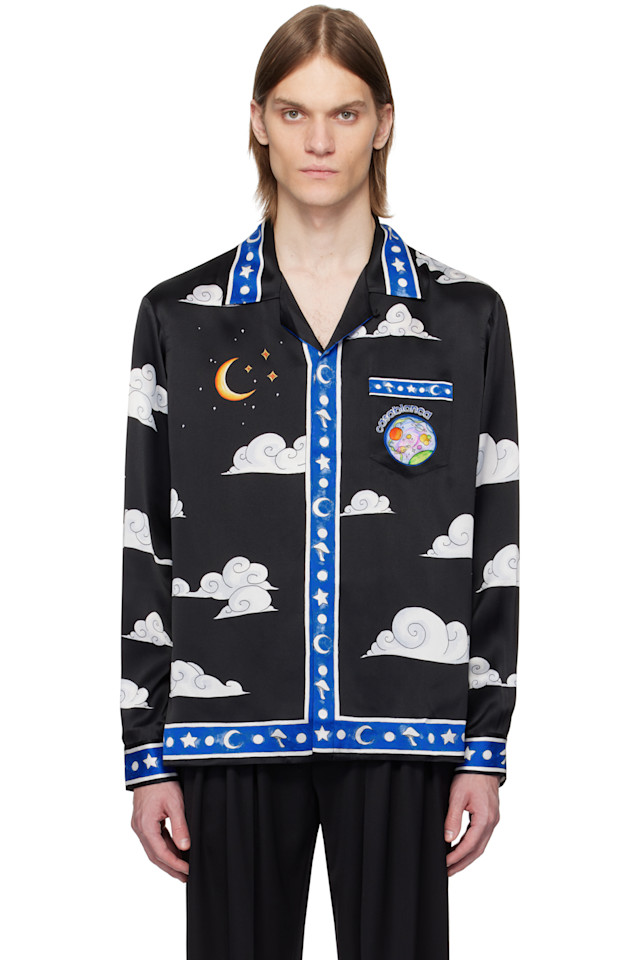 Рубашка с открытым отложным воротником Casablanca, черный
Рубашка с открытым отложным воротником Casablanca, черный