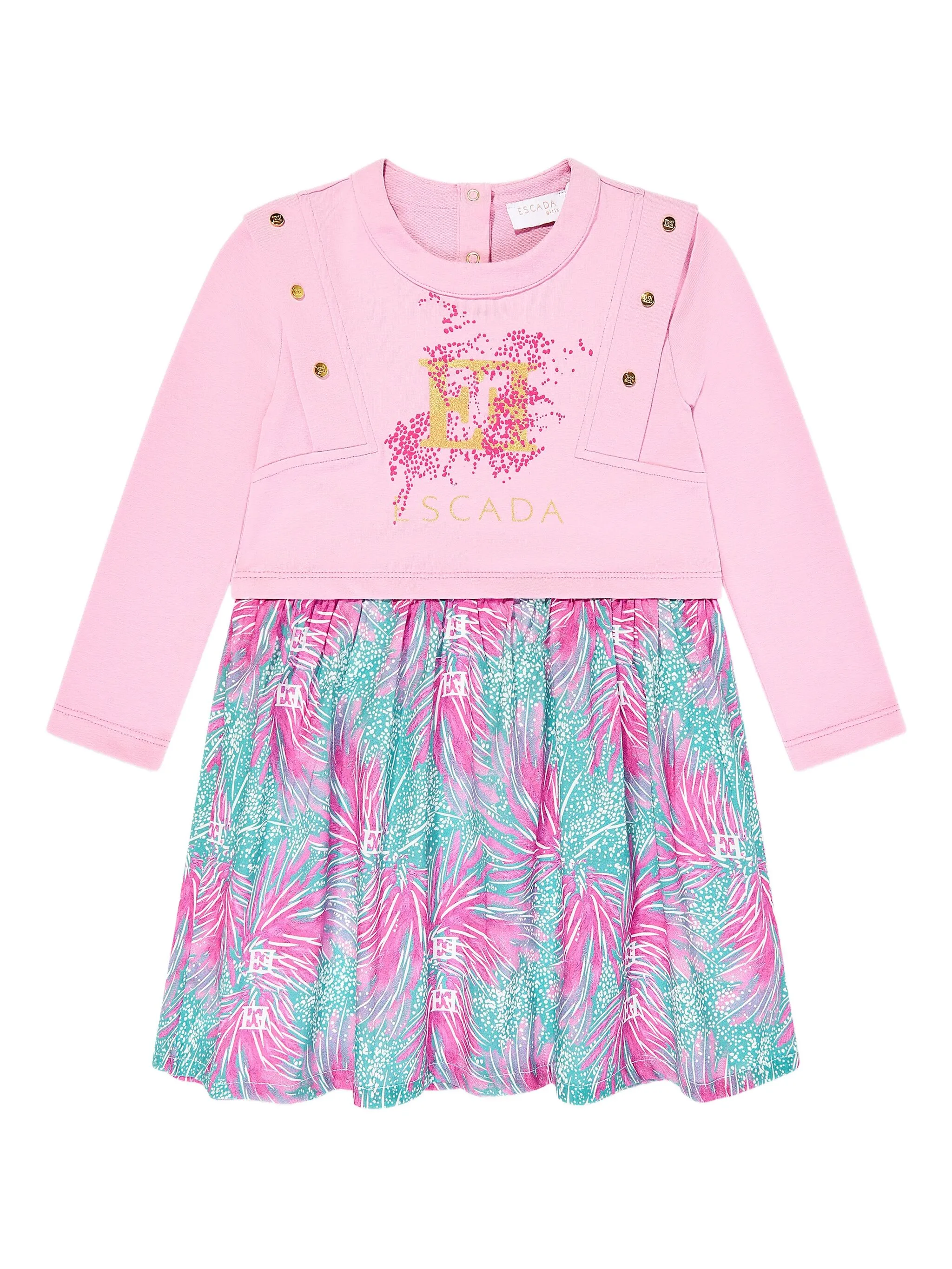 Платье с цветочным принтом и логотипом Escada Kids, розовый
Платье с цветочным принтом и логотипом Escada Kids, розовый