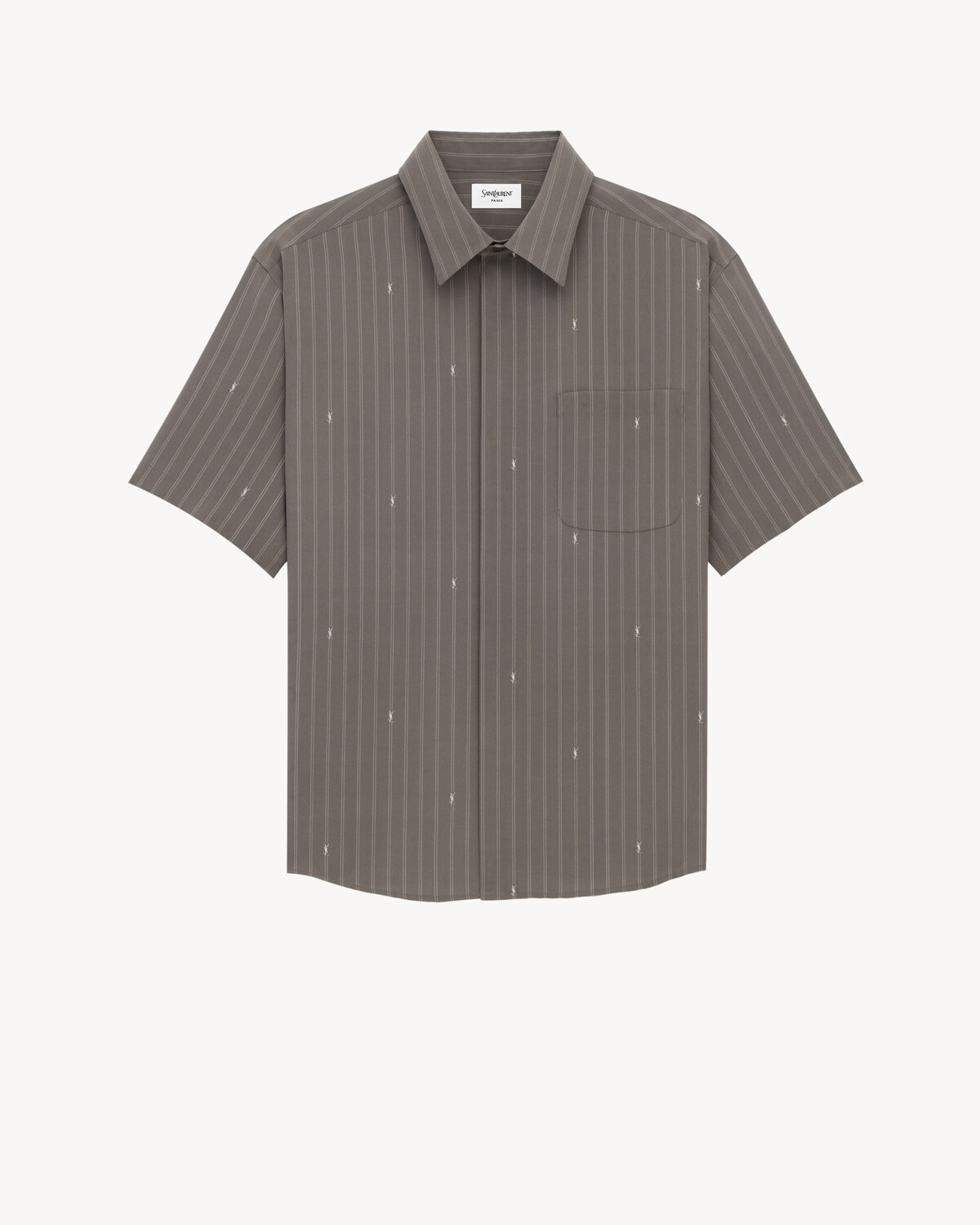 Рубашка из шелкового крепдешина в полоску CASSANDRE Saint Laurent, серый/серебряный
Рубашка из шелкового крепдешина в полоску CASSANDRE Saint Laurent, серый/серебряный