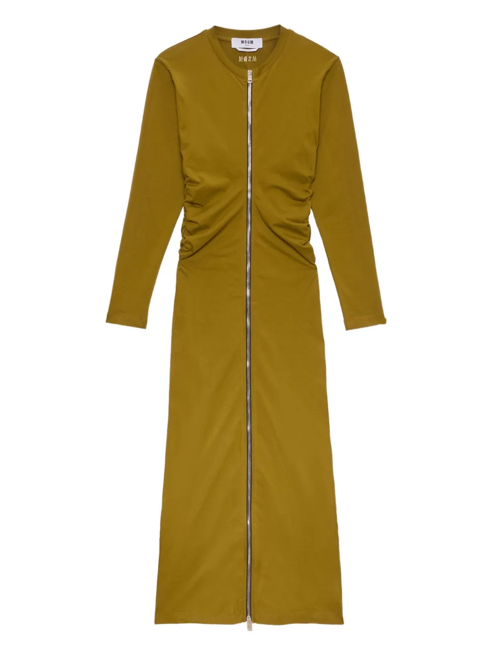 Платье с застежкой-молнией спереди и сборками Msgm, зеленый
Платье с застежкой-молнией спереди и сборками Msgm, зеленый