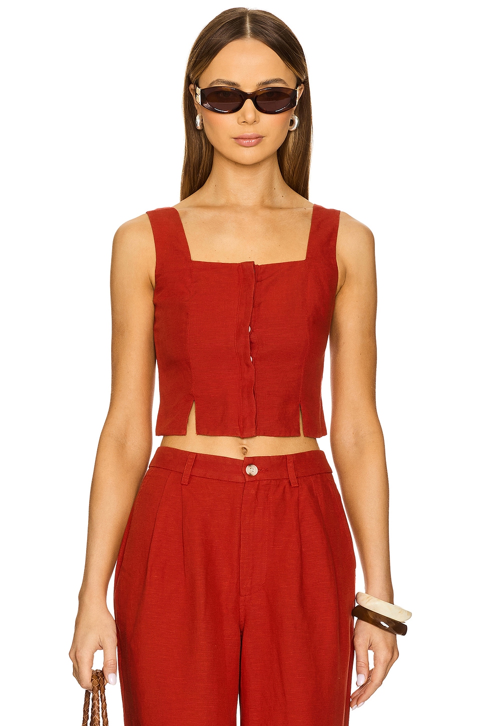 Топ из воздушного льна с квадратным вырезом Onia, красный
Топ из воздушного льна с квадратным вырезом Onia, красный