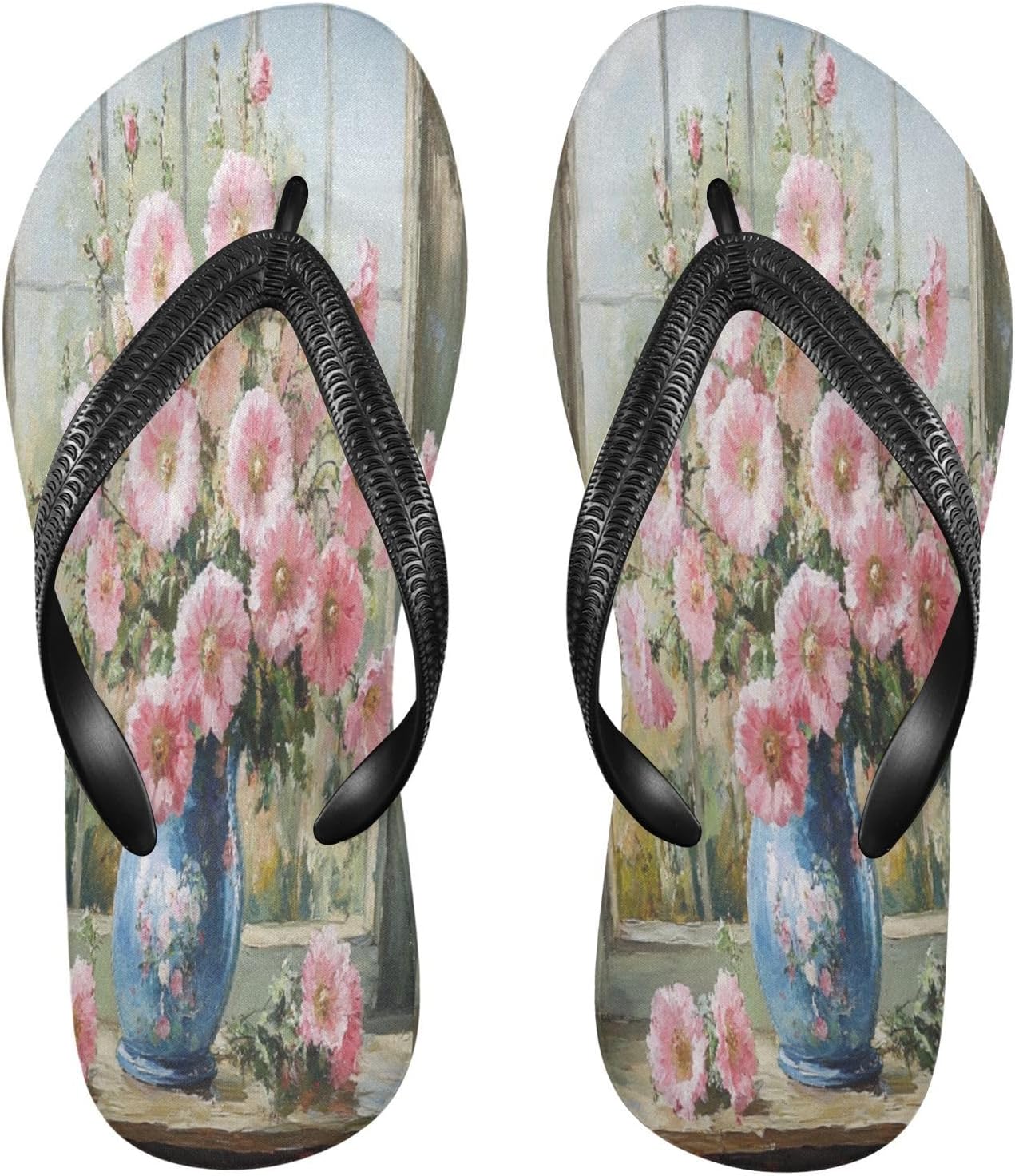 Розовые шлепанцы с рисунком мальвы для окон, пляжные вьетнамки, резиновые нескользящие летние тапочки для ходьбы, женские и мужские Sinestour
Розовые шлепанцы с рисунком мальвы для окон, пляжные вьетнамки, резиновые нескользящие летние тапочки для ходьбы, женские и мужские Sinestour