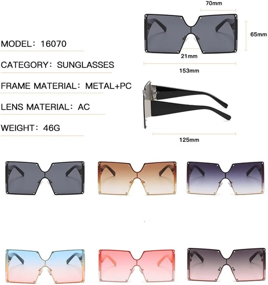 Большие солнцезащитные очки для женщин, без оправы, цельные, с градиентным переходом цвета, роскошные, ретро, UV400, винтажные, мужские TVTBBVV, Purple Red
Большие солнцезащитные очки для женщин, без оправы, цельные, с градиентным переходом цвета, роскошные, ретро, UV400, винтажные, мужские TVTBBVV, Purple Red