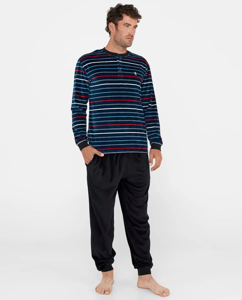 Мужская длинная синяя бархатная пижама El Búho Nocturno, синий
Мужская длинная синяя бархатная пижама El Búho Nocturno, синий