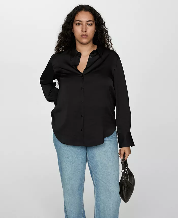 Женская струящаяся рубашка с атласной отделкой MANGO, черный
Женская струящаяся рубашка с атласной отделкой MANGO, черный