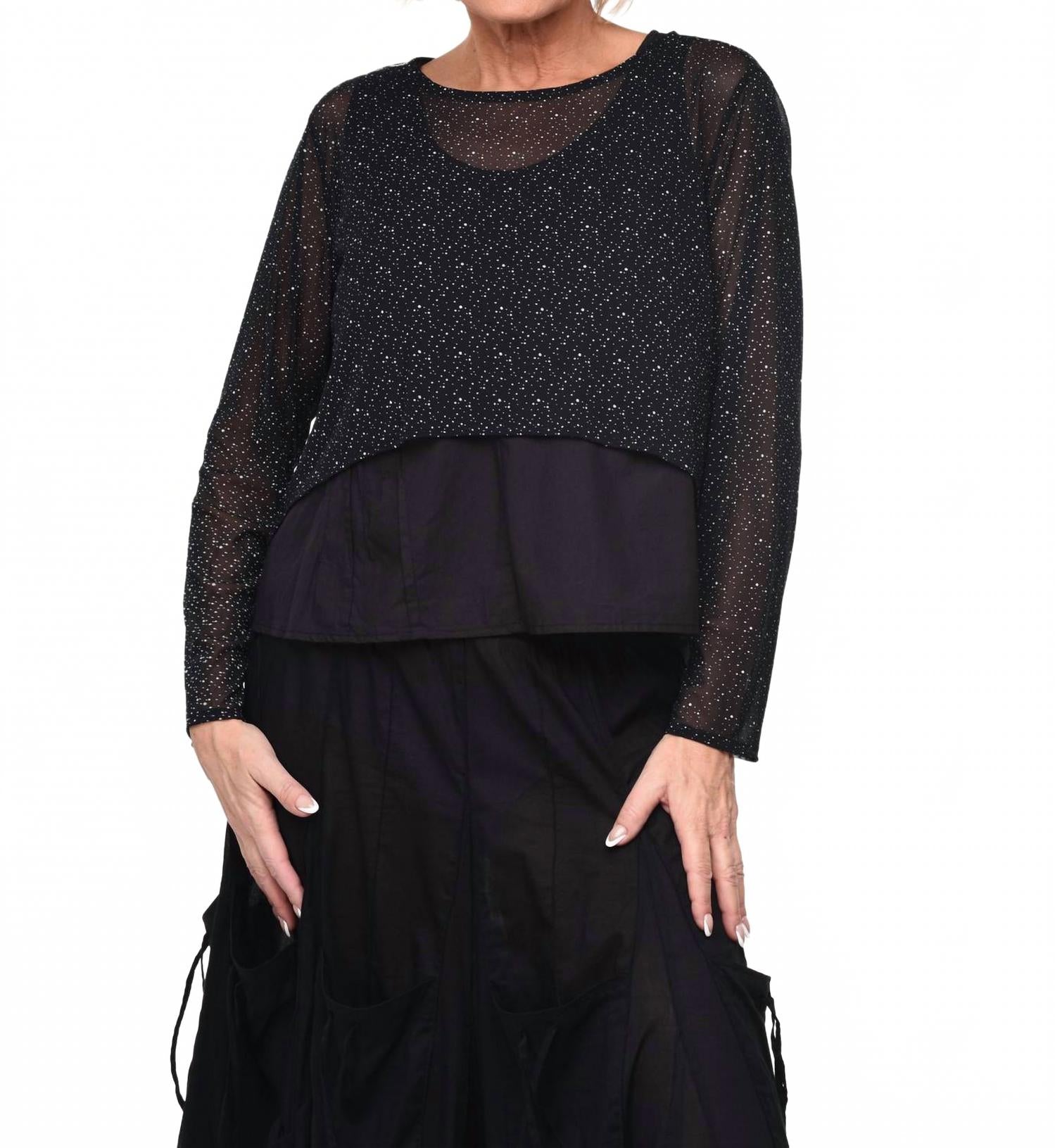 Топпер Arabella в черно-белой сетке Tulip Clothing
Топпер Arabella в черно-белой сетке Tulip Clothing