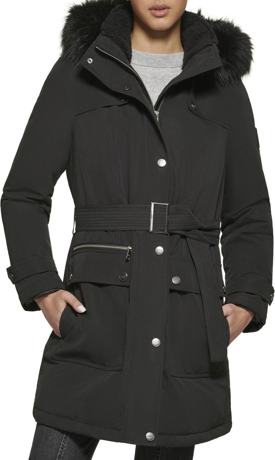 Анорак DKNY Faux Fur Hood Belted Anorak, черный
Анорак DKNY Faux Fur Hood Belted Anorak, черный