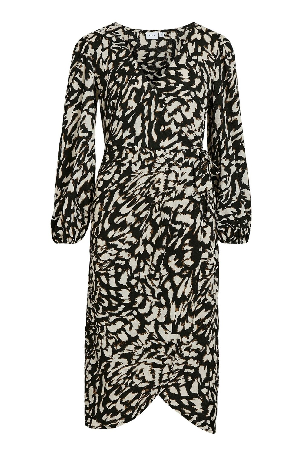 Платье миди с длинными рукавами и V образным вырезом с принтом Vila, черный
Платье миди с длинными рукавами и V образным вырезом с принтом Vila, черный