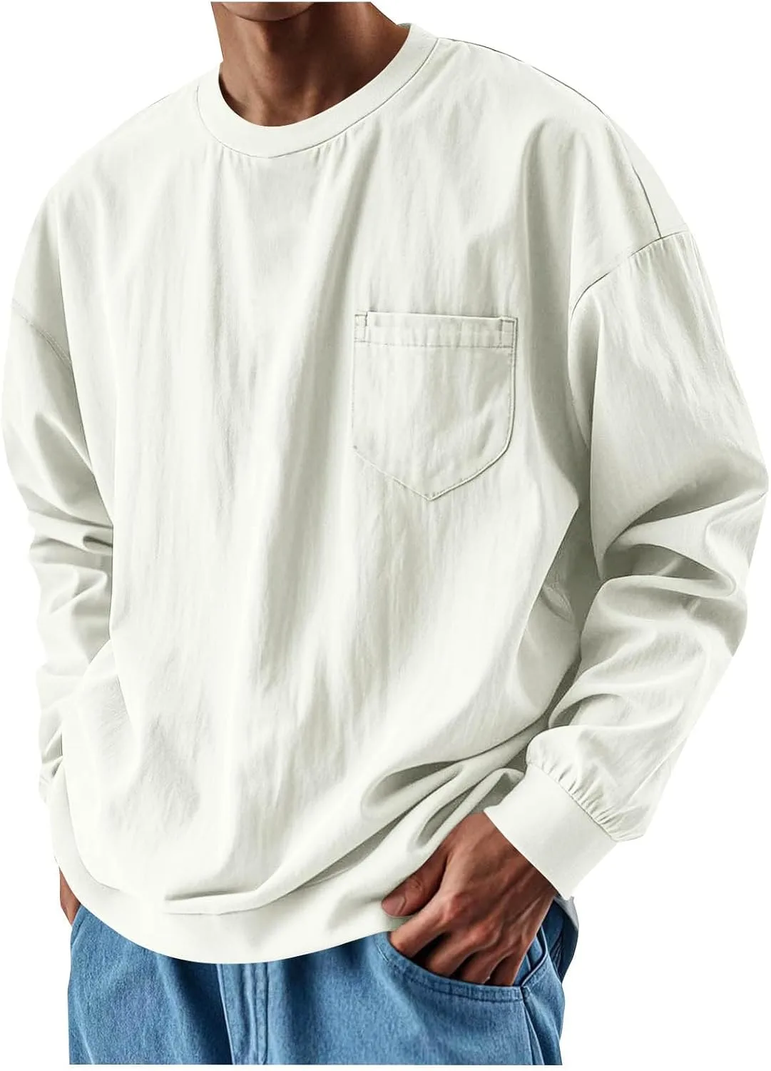 Мужской оверсайз свитшот с длинным рукавом и карманом Xiaojmake
Мужской оверсайз свитшот с длинным рукавом и карманом Xiaojmake