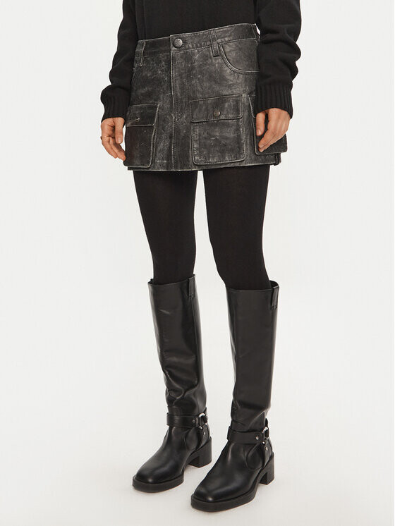 Кожаная юбка стандартного кроя One Teaspoon, серый
Кожаная юбка стандартного кроя One Teaspoon, серый