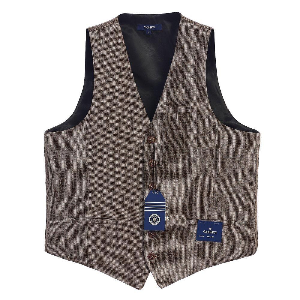 Мужской строгий твидовый жилет Gioberti с узором «елочка» на 6 пуговицах, цвет Barleycorn Tan
Мужской строгий твидовый жилет Gioberti с узором «елочка» на 6 пуговицах, цвет Barleycorn Tan